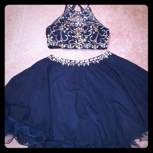 Blue two piece homecoming dress size 4.